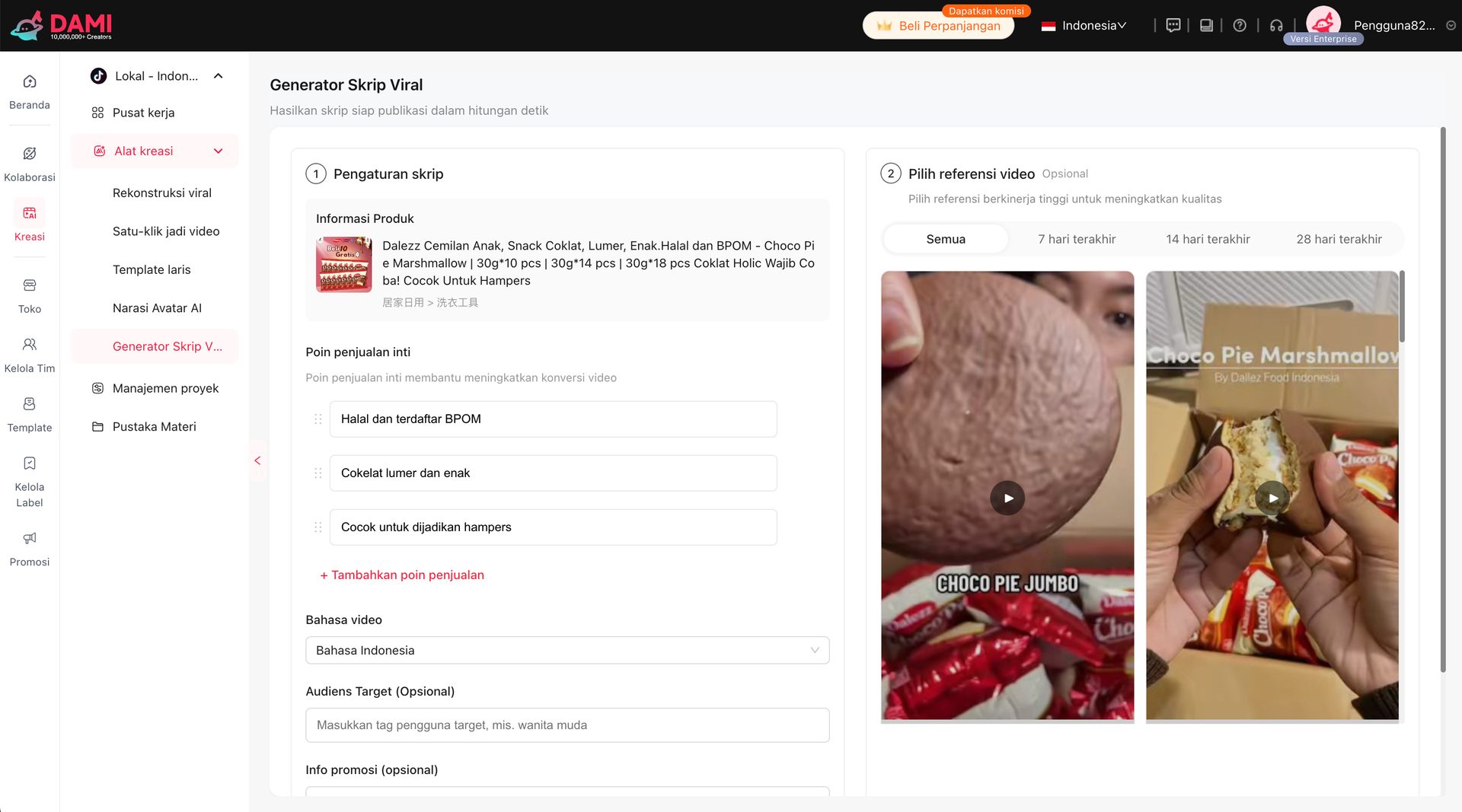 Generator Skrip Viral TikTok untuk Brand dan Kreator