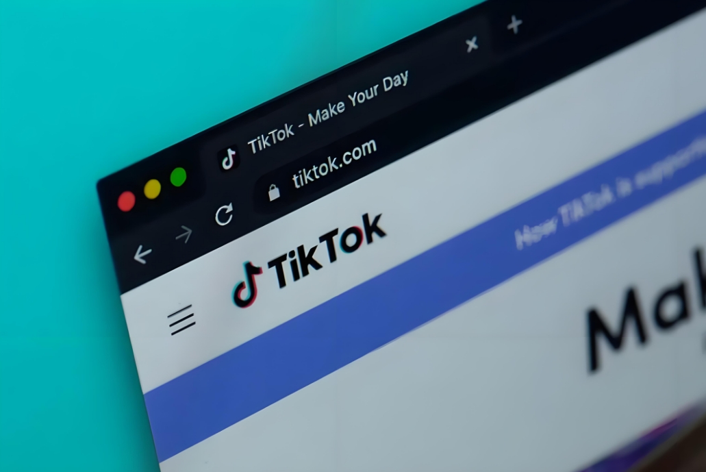 TikTok platform on a laptop